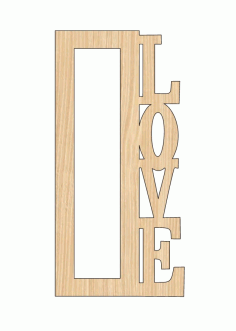 Laser Cut Valentine Day Personalised Photo Frame Wooden Gift Tag Free Vector File, Free Vectors File