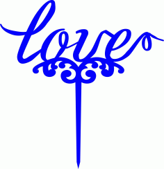 Laser Cut Valentine Decor Cake Topper Free DXF File
