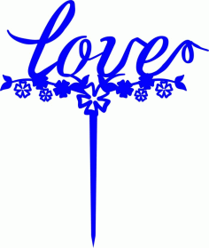 Laser Cut Valentine Love Decor Cake Topper Free Vector File
