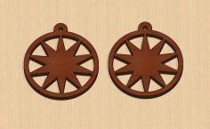Laser Cut Valentines Day Earrings Round Free DXF File