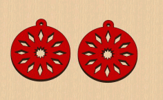 Laser Cut Valentines Day Elegant Earrings Round Free DXF File