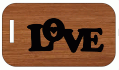 Laser Cut Valentines Day Heart Engraved Wooden Tag Free Vector File