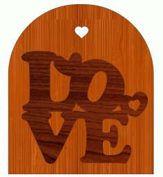 Laser Cut Valentines Day Love Heart Engraved Wooden Tag Free Vector File, Free Vectors File