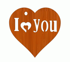 Laser Cut Valentines Day Wooden Keychain Love Heart Gift Tag Free Vector File