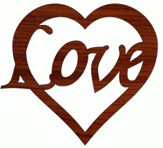 Laser Cut Valentines Day Wooden Love Heart Design Free Vector File