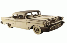 Laser Cut Vintage Chevy Bel Air 1957 Car Model Free Vector File