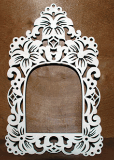 Laser Cut Vintage Mirror Frame Free Vector File