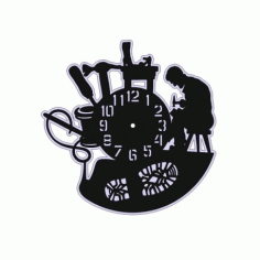 Laser Cut Vinyl Record Clock Free Vector File, Free Vectors File
