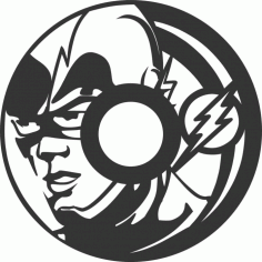 Laser Cut Vinyl Record Superhero Clock Free Vector File