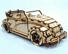 Laser Cut Volkswagen Beetle Convertible Toy Car Free Vector File