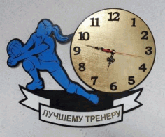 Laser Cut Volleyball Wall Clock Free Vector File