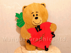 Laser Cut Wall Clock Bear Free Vector File