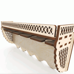 Laser Cut Wall Mounted Wine Glass Rack 4mm Free Vector File