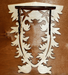 Laser Cut Wall Mounted Wood Shelf Free Vector File