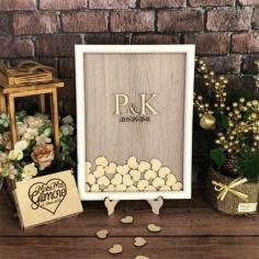 Laser Cut Wedding Guest Book Box With Hearts Free Vector File