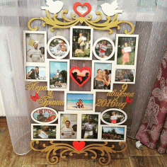Laser Cut Wedding Photo Frame Template Free Vector File