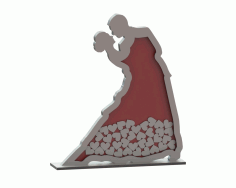Laser Cut Wedding Wishes Box With Hearts Free DXF File