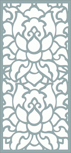 Laser Cut Window Floral Lattice Stencil Design Free DXF File