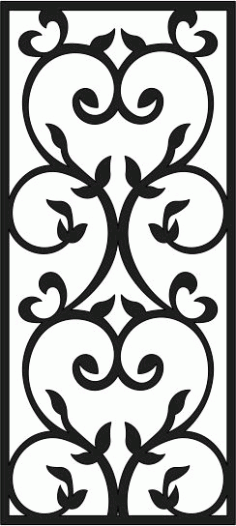 Laser Cut Window Floral Lattice Stencil Panel Free DXF File