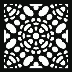 Laser Cut Window Floral Lattice Stencil Seamless Panel Free DXF File