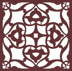 Laser Cut Window Jali Seamless Screen Panel Free DXF File