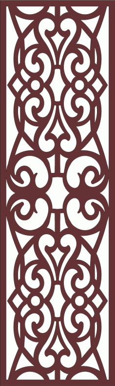 Laser Cut Window Jali Seamless Separator Panel Free DXF File