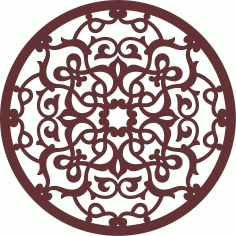 Laser Cut Window Lattice Circular Design Free DXF File