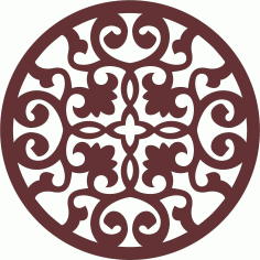 Laser Cut Window Lattice Circular Seamless Design Free DXF File