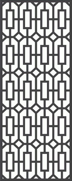 Laser Cut Window Lattice Panel Floral Seamless Pattern Free DXF File