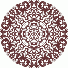 Laser Cut Window Lattice Round Pattern Free DXF File, Free Vectors File