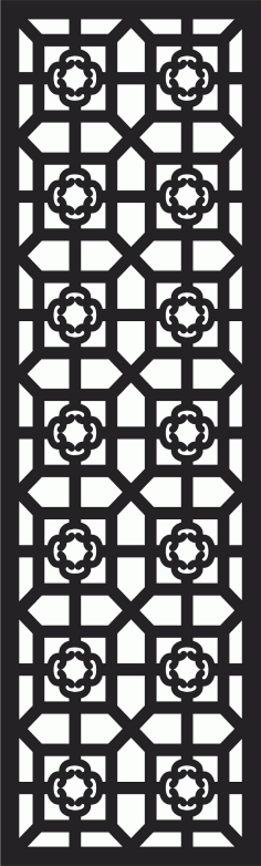Laser Cut Window Lattice Seamless Screen Design Free DXF File
