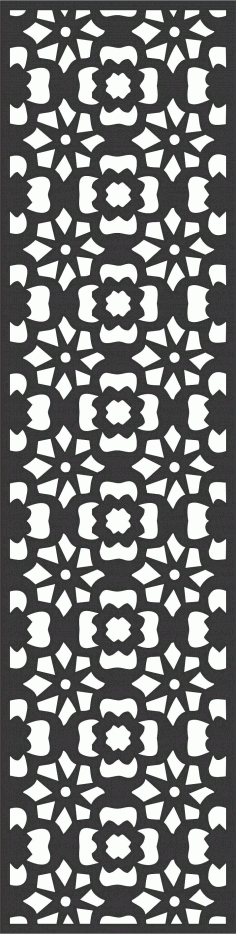 Laser Cut Window Lattice Seamless Separator Panel Free DXF File