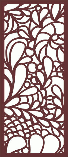 Laser Cut Window Seamless Floral Jali Pattern Free DXF File