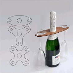 Laser Cut Wine Glass Holder Free Vector File