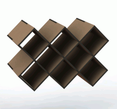 Laser Cut Wine Holder Home Wooden Wine Rack Whisky Bottle Shelf Free Vector File