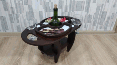 Laser Cut Wine Table Wine Bottle And Glass Holder Free Vector File