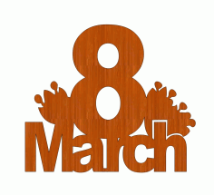 Laser Cut Women Day 8 March Wooden Wall Art Cutout International Womens Day Free Vector File