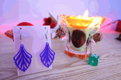 Laser Cut Women Floral Earrings Free DXF File