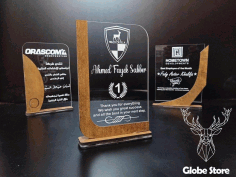 Laser Cut Wood Acrylic Shield Award 3 Designs Free Vector File