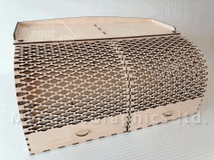 Laser Cut Wood Bread Box With Front Opening Doors Free Vector File