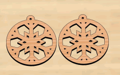 Laser Cut Wood Christmas Earrings Free DXF File