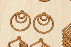 Laser Cut Wood Dangle Earring Jewelry Crafts Free Vector File