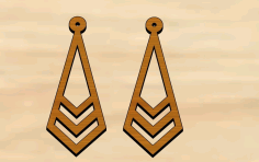 Laser Cut Wood Dangle Earrings Tribal Design Free DXF File