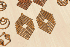 Laser Cut Wood Geometric Lines Shape With Cutouts Dangle Earring Jewelry Blanks Shape Crafts Free Vector File