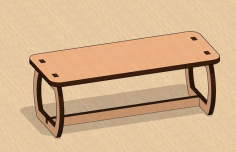 Laser Cut Wood Miniature Table Free DXF File