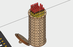 Laser Cut Wood Pen Holder Pencil Stand Desk Organizer 3mm Free Vector File