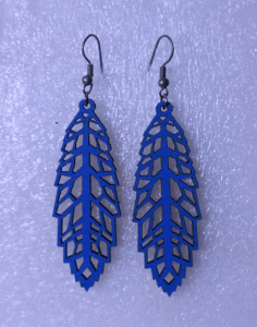 Laser Cut Wood Pendant Earrings Free DXF File