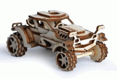 Laser Cut Wooden 3d Puzzle Car Model Toy Free Vector File