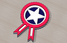 Laser Cut Wooden 4th Of July Decoration Free Vector File