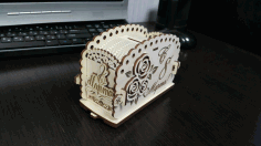 Laser Cut Wooden Bank For March 8 Free Vector File